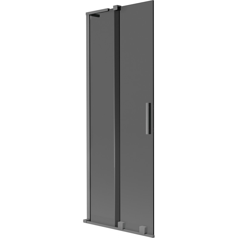 MEXEN/S Velar L dvoukřídlá posuvná vanová zástěna 75 x 150, grafit, grafit metal 896-075-003-41-95