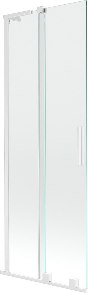 MEXEN/S Velar L dvoukřídlá posuvná vanová zástěna 75 x 150, transparent, bílá 896-075-003-01-20