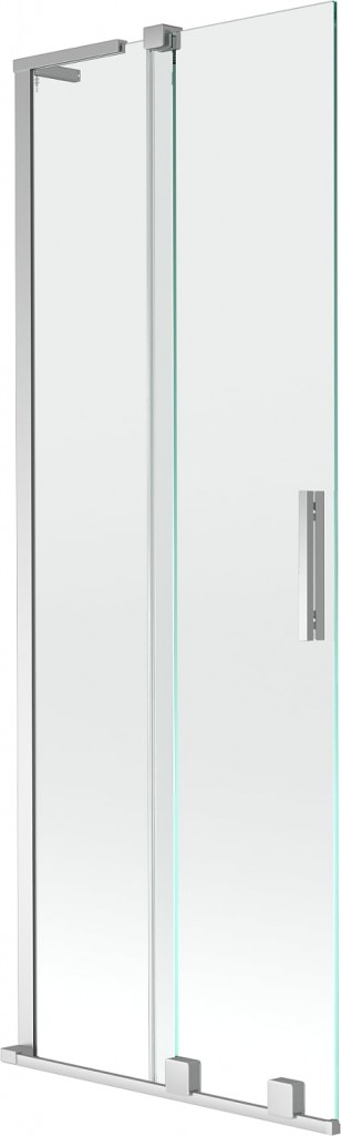 MEXEN/S Velar L dvoukřídlá posuvná vanová zástěna 75 x 150, transparent, chrom 896-075-003-01-01