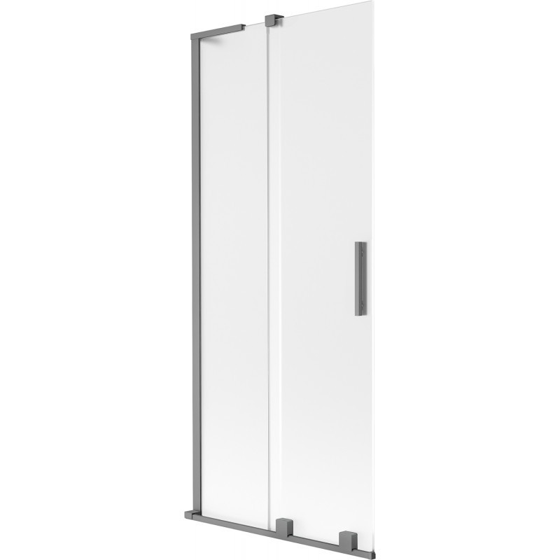 MEXEN/S Velar L dvoukřídlá posuvná vanová zástěna 80 x 150, dekor, grafit metal 896-080-003-31-95