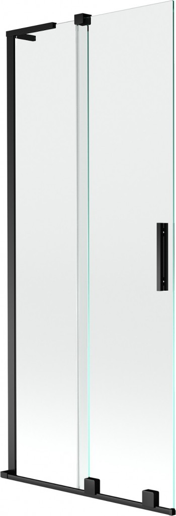 MEXEN/S Velar L dvoukřídlá posuvná vanová zástěna 80 x 150, transparent, černá 896-080-003-01-70