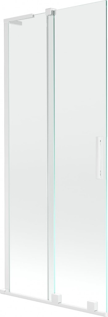 MEXEN/S Velar L dvoukřídlá posuvná vanová zástěna 85 x 150, transparent, bílá 896-085-003-01-20
