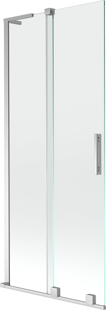 MEXEN/S Velar L dvoukřídlá posuvná vanová zástěna 85 x 150, transparent, chrom 896-085-003-01-01