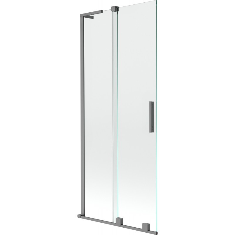 MEXEN/S Velar L dvoukřídlá posuvná vanová zástěna 85 x 150, transparent, grafit metal 896-085-003-01-95