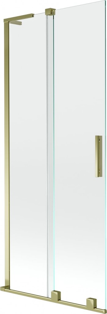 MEXEN/S Velar L dvoukřídlá posuvná vanová zástěna 85 x 150, transparent, zlatá 896-085-003-01-50