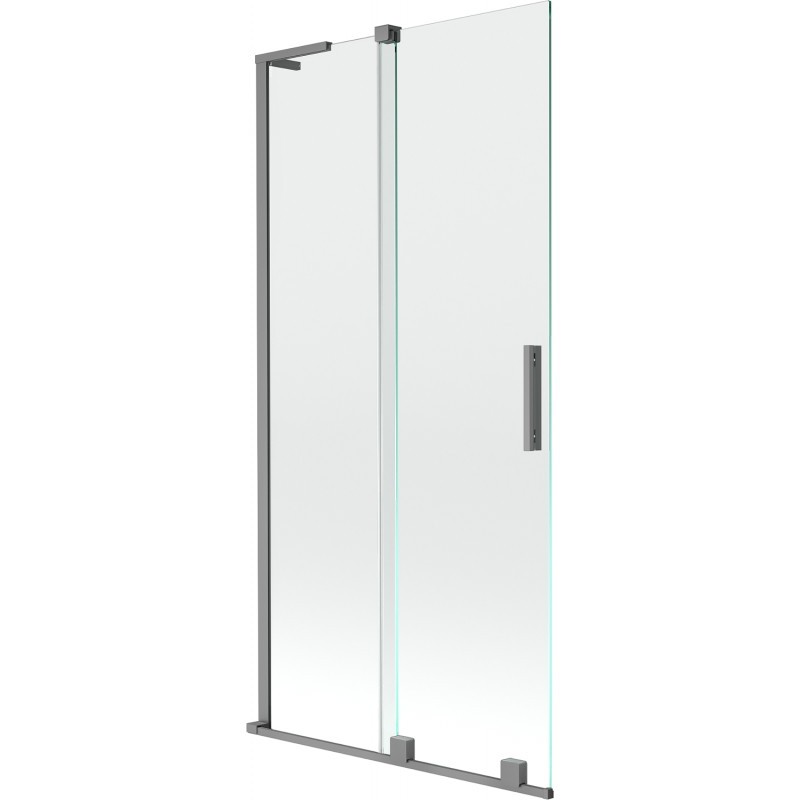 MEXEN/S Velar L dvoukřídlá posuvná vanová zástěna 90 x 150, transparent, grafit metal 896-090-003-01-95