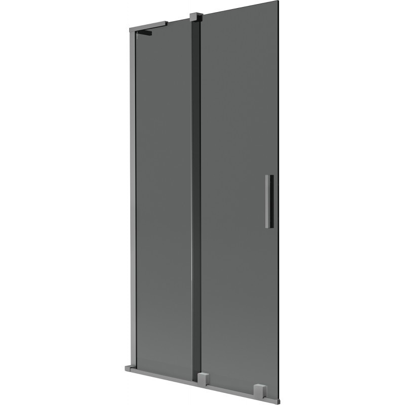 MEXEN/S Velar L dvoukřídlá posuvná vanová zástěna 95 x 150, grafit, grafit metal 896-095-003-41-95