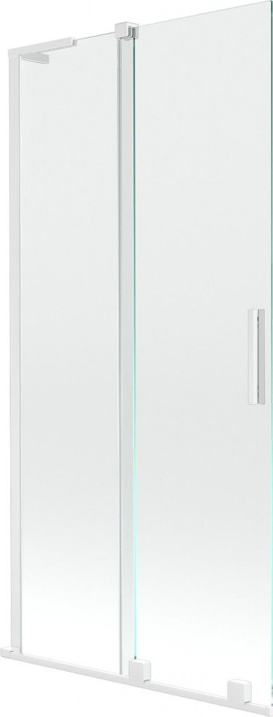 MEXEN/S Velar L dvoukřídlá posuvná vanová zástěna 95 x 150, transparent, bílá 896-095-003-01-20