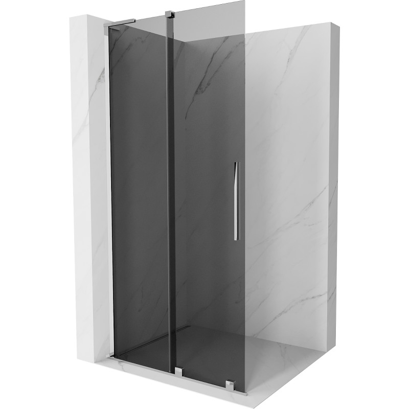 MEXEN/S Velar L Sprchová zástěna posuvná Walk-in 100 x 200, grafit 8 mm, chrom 871-100-003-43-01