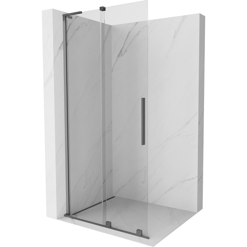 MEXEN/S Velar L Sprchová zástěna posuvná Walk-in 100 x 200, transparent 8 mm, grafit metal 871-100-003-03-95