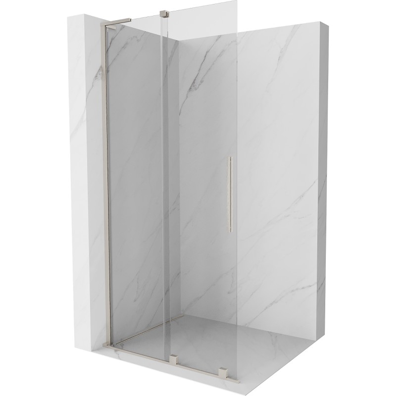 MEXEN/S Velar L Sprchová zástěna posuvná Walk-in 100 x 200, transparent 8 mm, nikl kartáčovaný 871-100-003-03-97