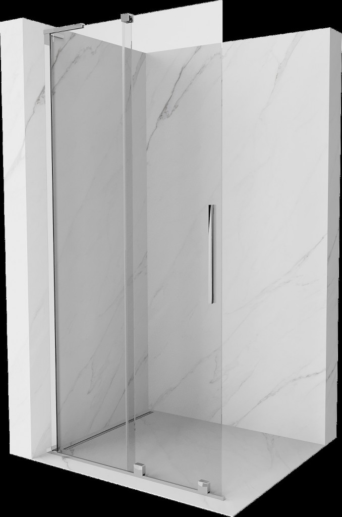 MEXEN/S Velar L Sprchová zástěna posuvná Walk-in 110 x 200, transparent 8 mm, chrom 871-110-003-03-01