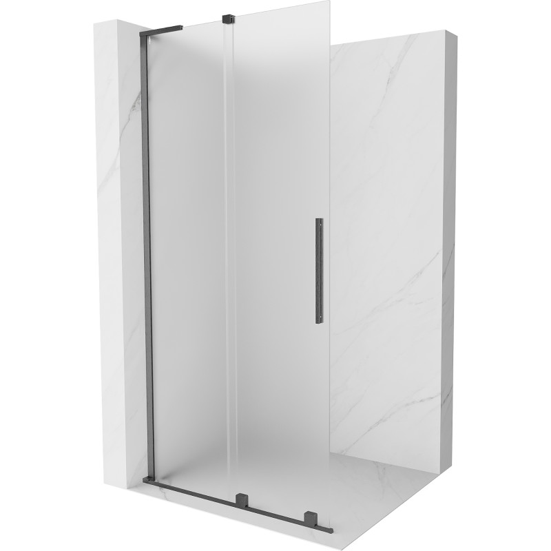 MEXEN/S Velar L Sprchová zástěna posuvná Walk-in 120 x 200, dekor 8 mm, grafit kartáčovaná 871-120-003-33-66
