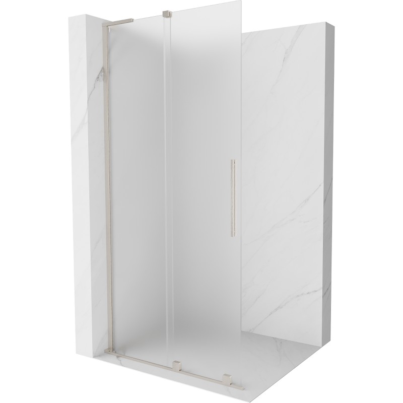 MEXEN/S Velar L Sprchová zástěna posuvná Walk-in 120 x 200, dekor 8 mm, nikl kartáčovaný 871-120-003-33-97