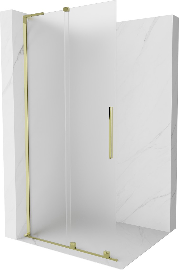 MEXEN/S Velar L Sprchová zástěna posuvná Walk-in 120 x 200, dekor 8 mm, zlato 871-120-003-33-50
