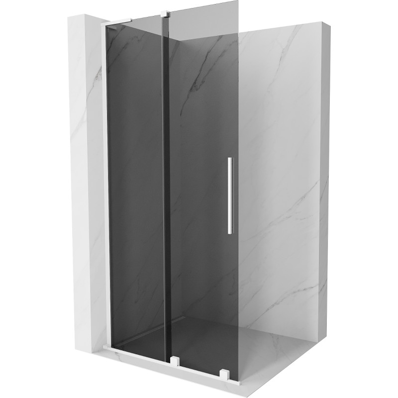 MEXEN/S Velar L Sprchová zástěna posuvná Walk-in 120 x 200, grafit 8 mm, bílá 871-120-003-43-20