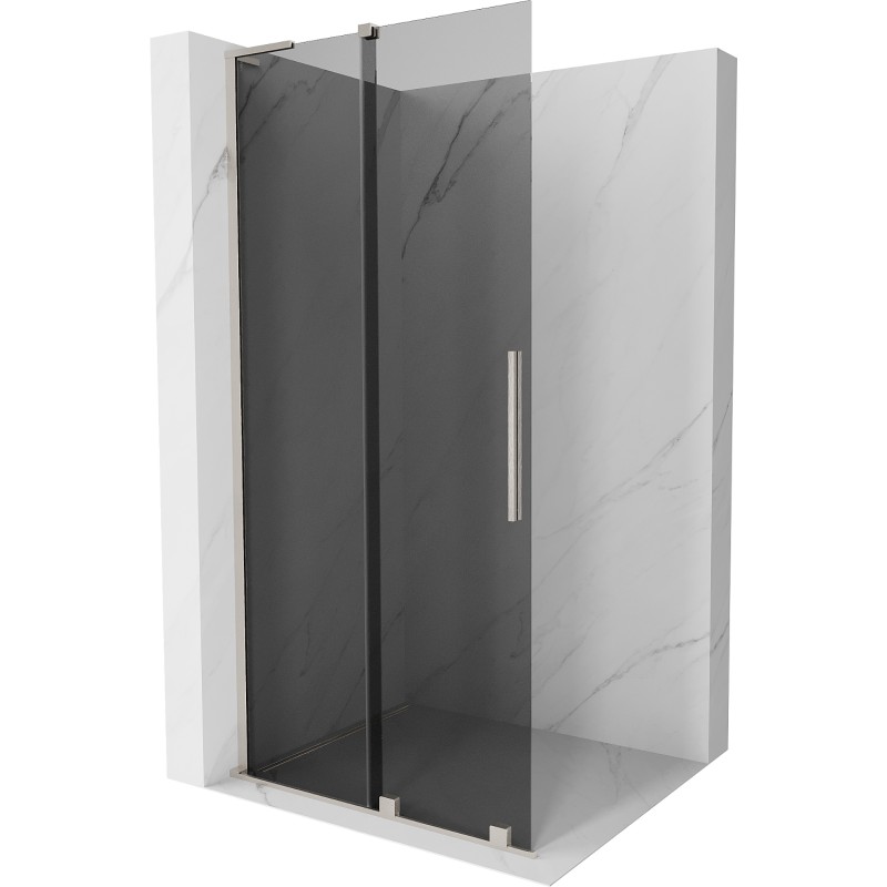 MEXEN/S Velar L Sprchová zástěna posuvná Walk-in 120 x 200, grafit 8 mm, nikl kartáčovaný 871-120-003-43-97