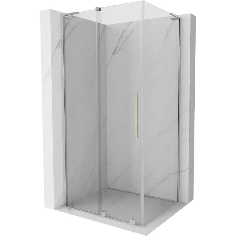 MEXEN/S Velar L sprchový kout, posuvné dveře 100 x 120, transparent, nikl kartáčovaný 871-100-120-03-97