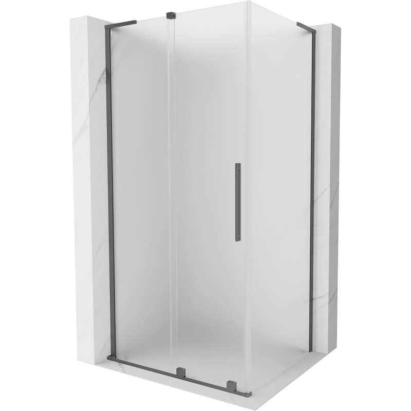 MEXEN/S Velar L sprchový kout, posuvné dveře 110 x 70, dekor, grafit metal 871-110-070-33-95