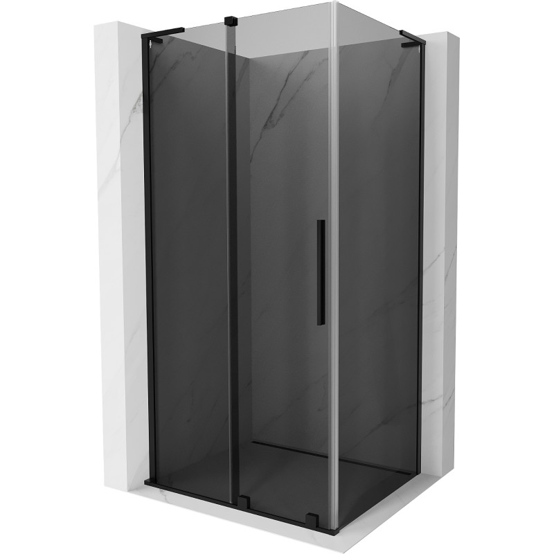 MEXEN/S Velar L sprchový kout, posuvné dveře 110 x 90, grafit, černá 871-110-090-43-70