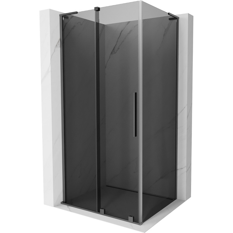 MEXEN/S Velar L sprchový kout, posuvné dveře 120 x 100, grafit, grafit metal 871-120-100-43-95