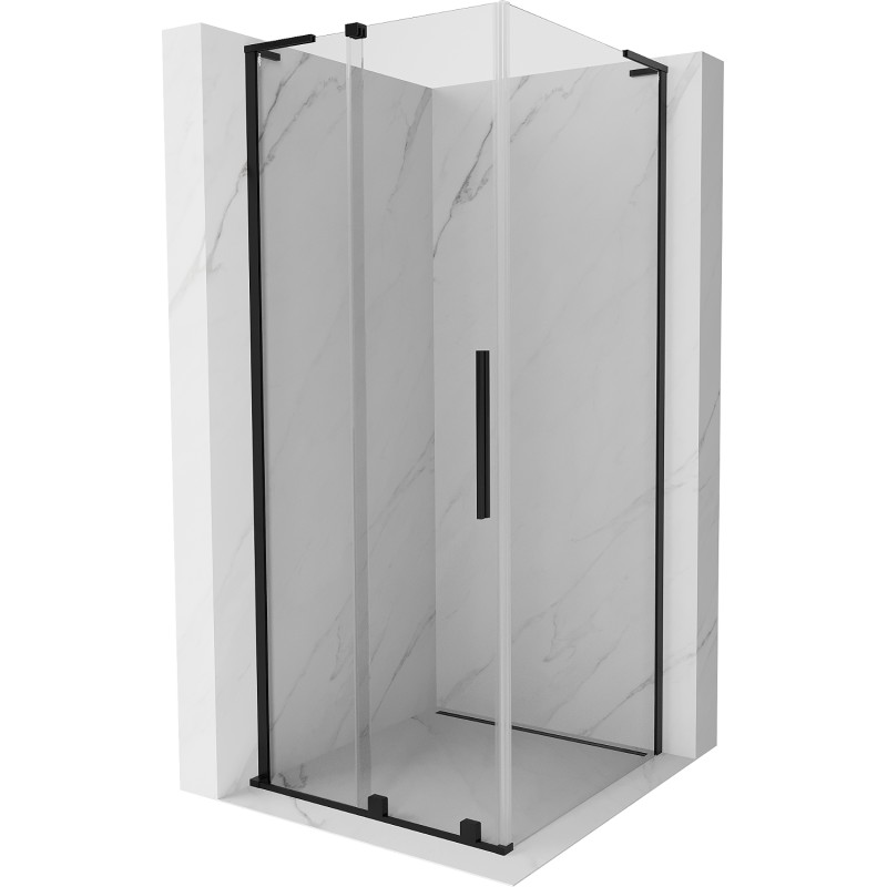 MEXEN/S Velar L sprchový kout, posuvné dveře 120 x 120, transparent, černá 871-120-120-03-70