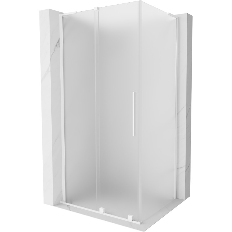 MEXEN/S Velar L sprchový kout, posuvné dveře 120 x 85, dekor, bílá 871-120-085-33-20