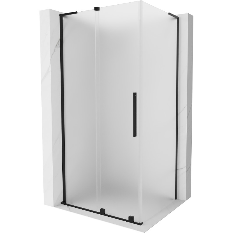 MEXEN/S Velar L sprchový kout, posuvné dveře 120 x 85, dekor, černá 871-120-085-33-70