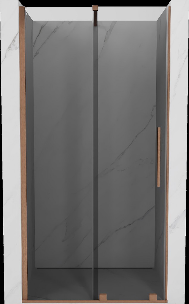 MEXEN/S Velar posuvné sprchové dveře 120, grafit, měď kartáčovaná 871-120-000-41-65