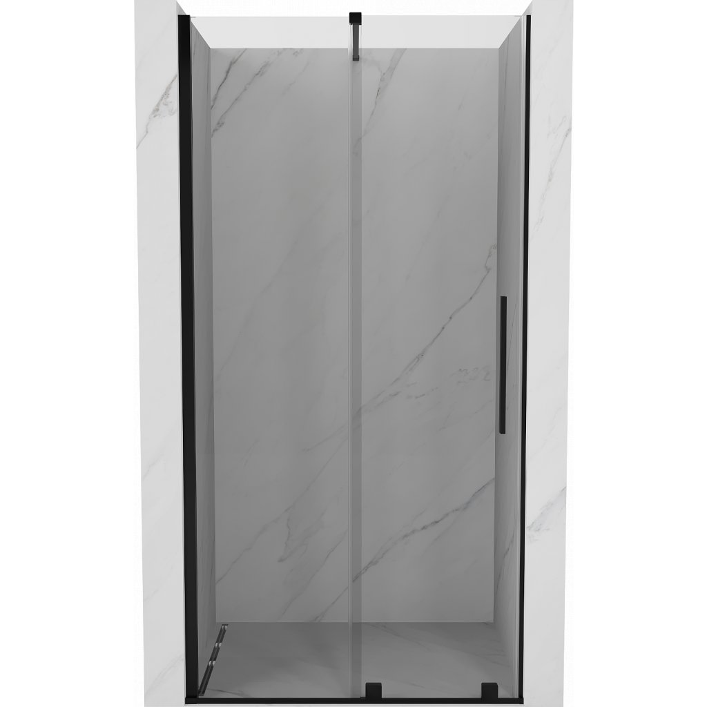 MEXEN/S Velar posuvné sprchové dveře 75, transparent, černá 871-075-000-01-70