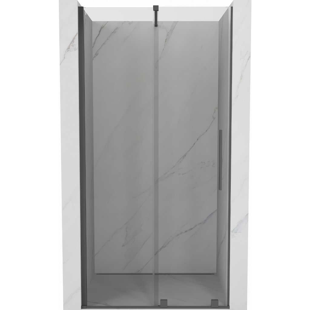 MEXEN/S Velar posuvné sprchové dveře 75, transparent, grafit kartáčovaná 871-075-000-01-66