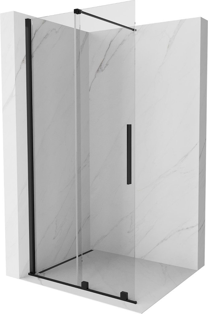 MEXEN/S Velar posuvné sprchové dveře Walk-in 120, transparent, černá 871-120-000-03-70
