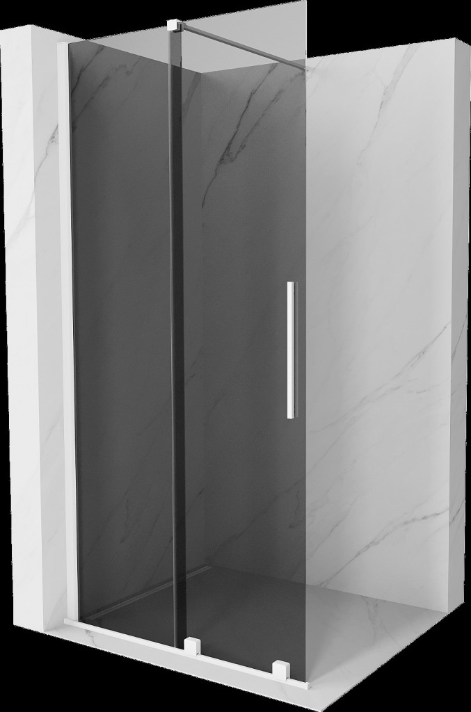 MEXEN/S Velar Sprchová zástěna posuvná Walk-in 100 x 200, grafit 8 mm, bílá 871-100-000-43-20