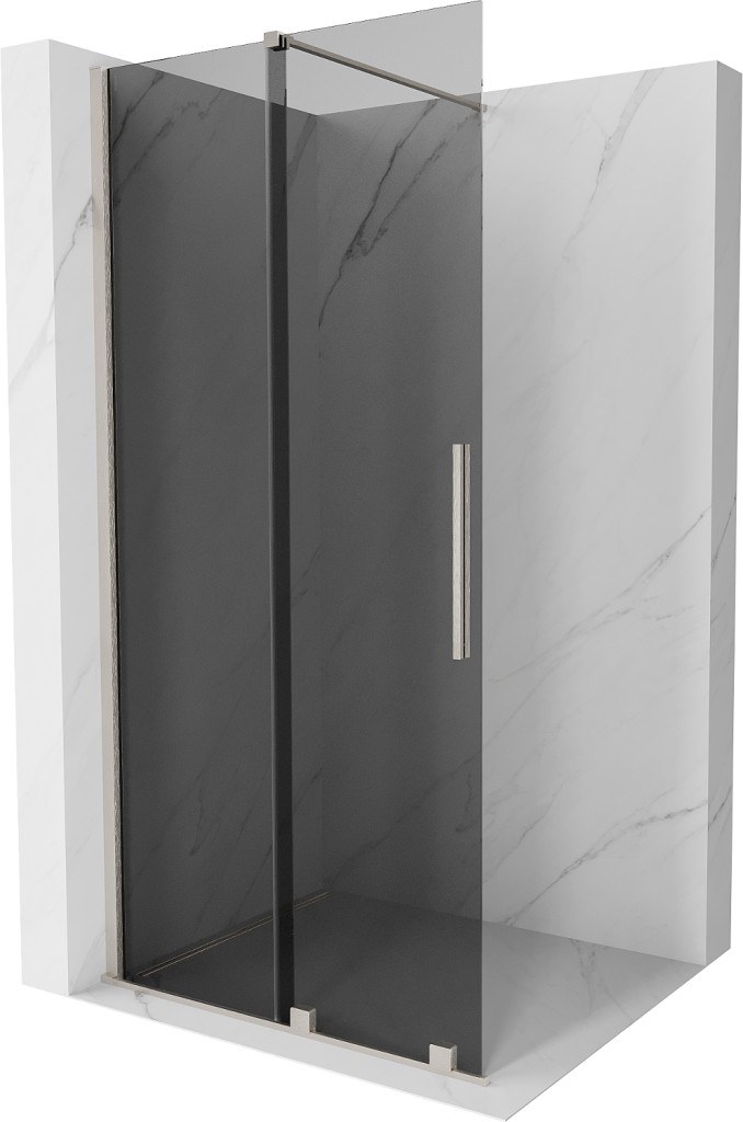 MEXEN/S Velar Sprchová zástěna posuvná Walk-in 100 x 200, grafit 8 mm, nikl kartáčovaná 871-100-000-43-97