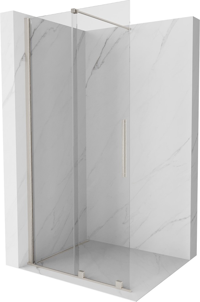 MEXEN/S Velar Sprchová zástěna posuvná Walk-in 100 x 200, transparent 8 mm, nikl kartáčovaný 871-100-000-03-97