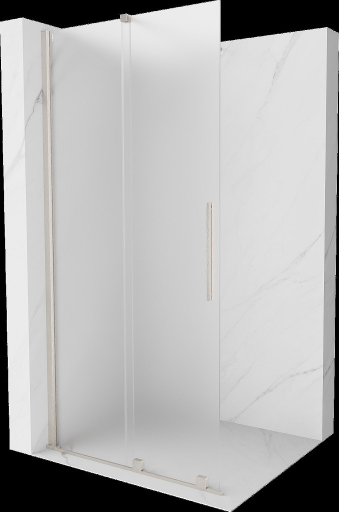 MEXEN/S Velar Sprchová zástěna posuvná Walk-in 110 x 200, dekor 8 mm, nikl kartáčovaný 871-110-000-33-97