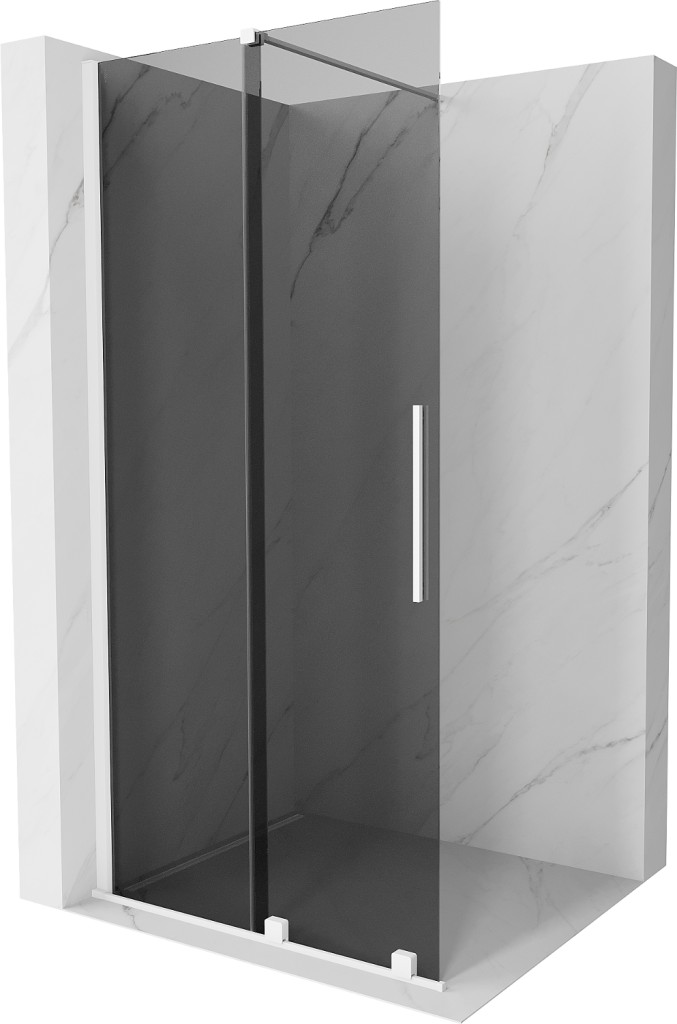 MEXEN/S Velar Sprchová zástěna posuvná Walk-in 110 x 200, grafit 8 mm, bílá 871-110-000-43-20