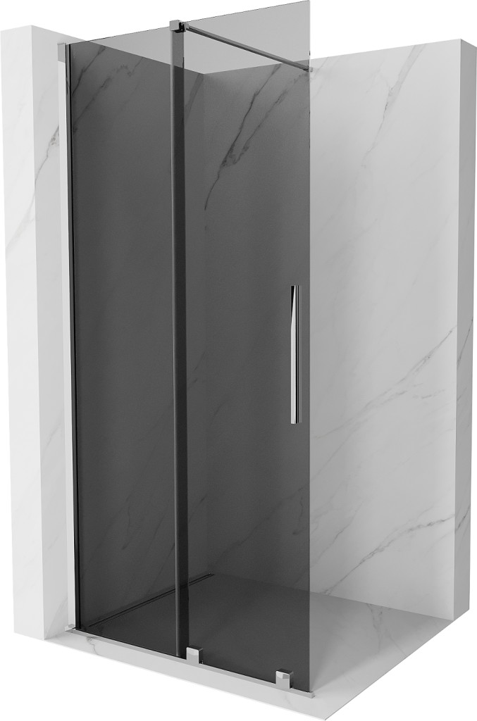MEXEN/S Velar Sprchová zástěna posuvná Walk-in 110 x 200, grafit 8 mm, chrom 871-110-000-43-01