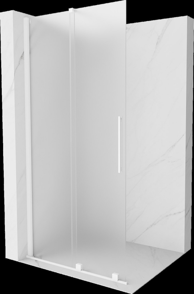 MEXEN/S Velar Sprchová zástěna posuvná Walk-in 120 x 200, dekor 8 mm, bílá 871-120-000-33-20