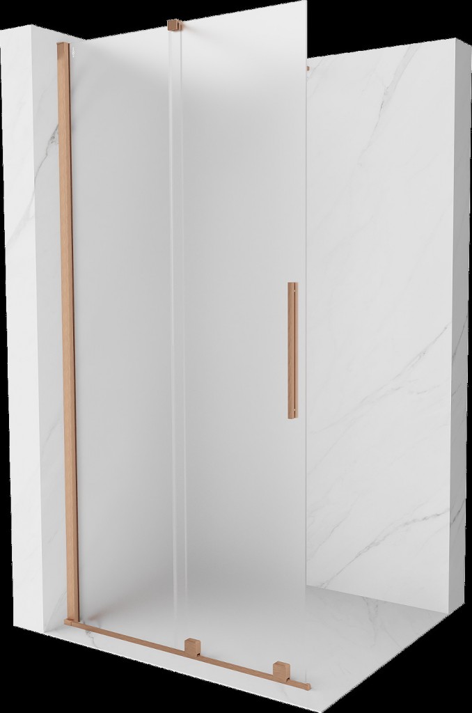 MEXEN/S Velar Sprchová zástěna posuvná Walk-in 120 x 200, dekor 8 mm, měď kartáčovaná 871-120-000-33-65