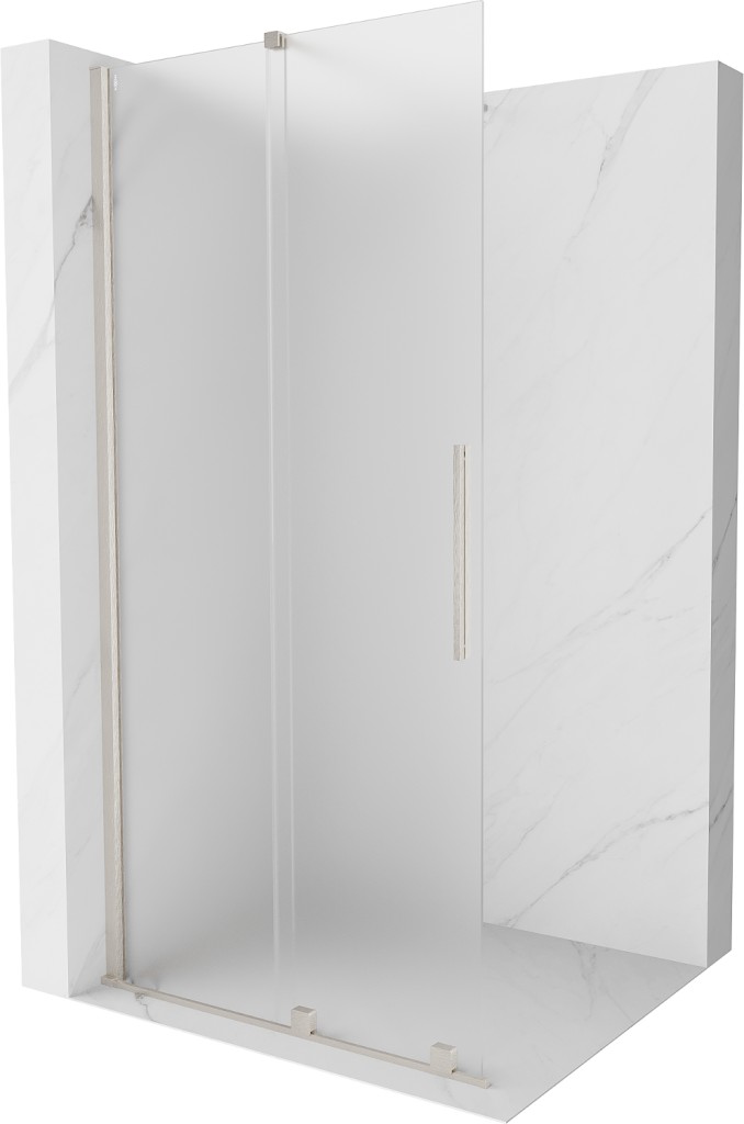 MEXEN/S Velar Sprchová zástěna posuvná Walk-in 120 x 200, dekor 8 mm, nikl kartáčovaný 871-120-000-33-97