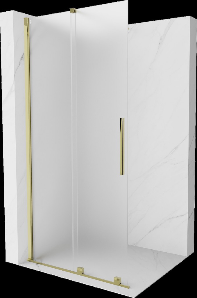 MEXEN/S Velar Sprchová zástěna posuvná Walk-in 120 x 200, dekor 8 mm, zlato 871-120-000-33-50