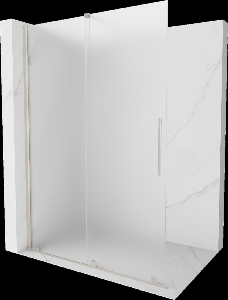 MEXEN/S Velar Sprchová zástěna posuvná Walk-in 150 x 200, dekor 8 mm, nikl kartáčovaná 871-150-000-33-97