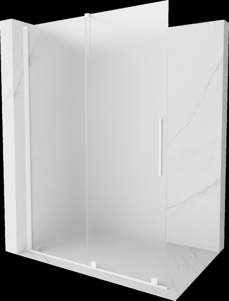MEXEN/S Velar Sprchová zástěna posuvná Walk-in 160 x 200, dekor 8 mm, bílá 871-160-000-33-20