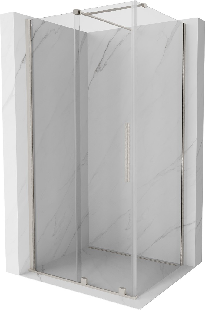 MEXEN/S Velar sprchový kout, posuvné dveře 100 x 90, transparent, nikl kartáčovaná 871-100-090-01-97
