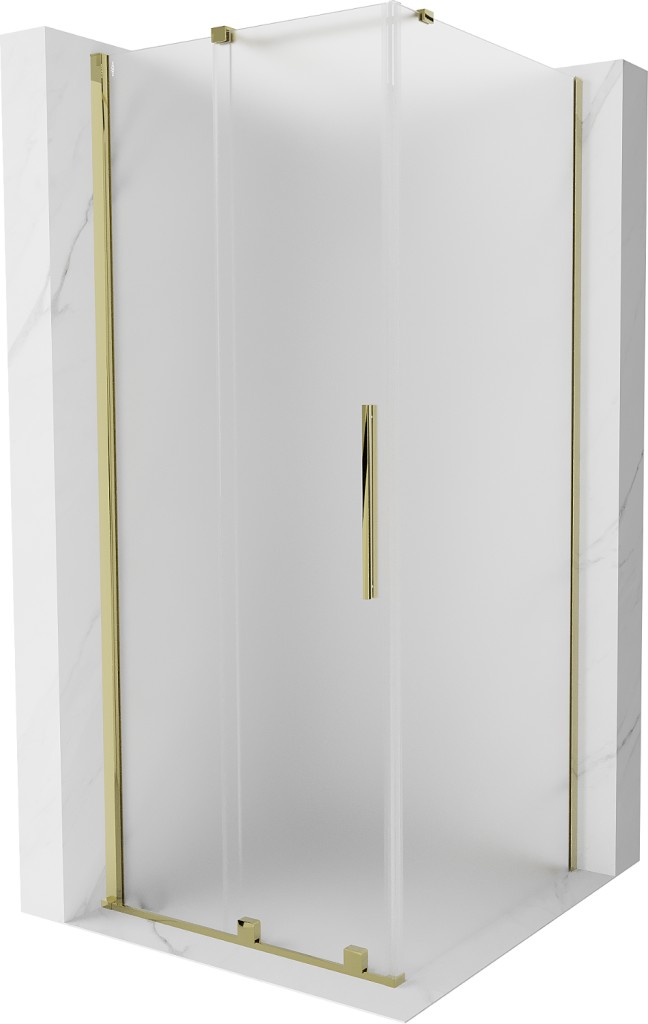 MEXEN/S Velar sprchový kout, posuvné dveře 110 x 110, dekor, zlato 871-110-110-31-50