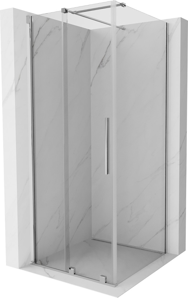 MEXEN/S Velar sprchový kout, posuvné dveře 120 x 120, transparent, chrom 871-120-120-01-01