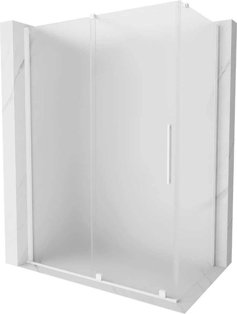 MEXEN/S Velar sprchový kout, posuvné dveře 150 x 85, dekor, bílá 871-150-085-31-20