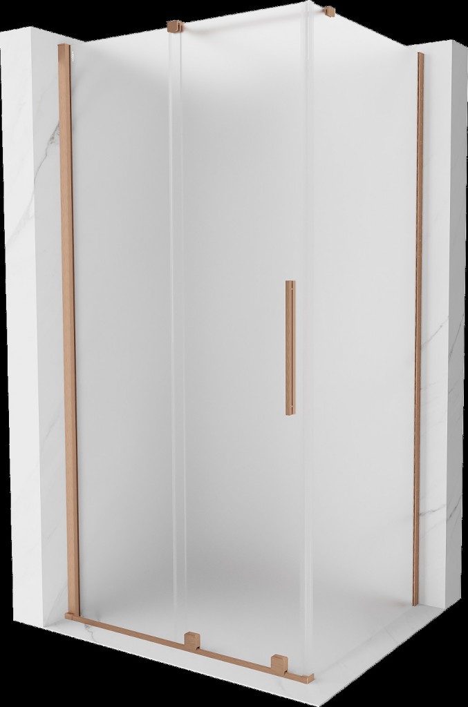 MEXEN/S Velar sprchový kout, posuvné dveře 90 x 120, dekor, měď kartáčovaná 871-090-120-31-65