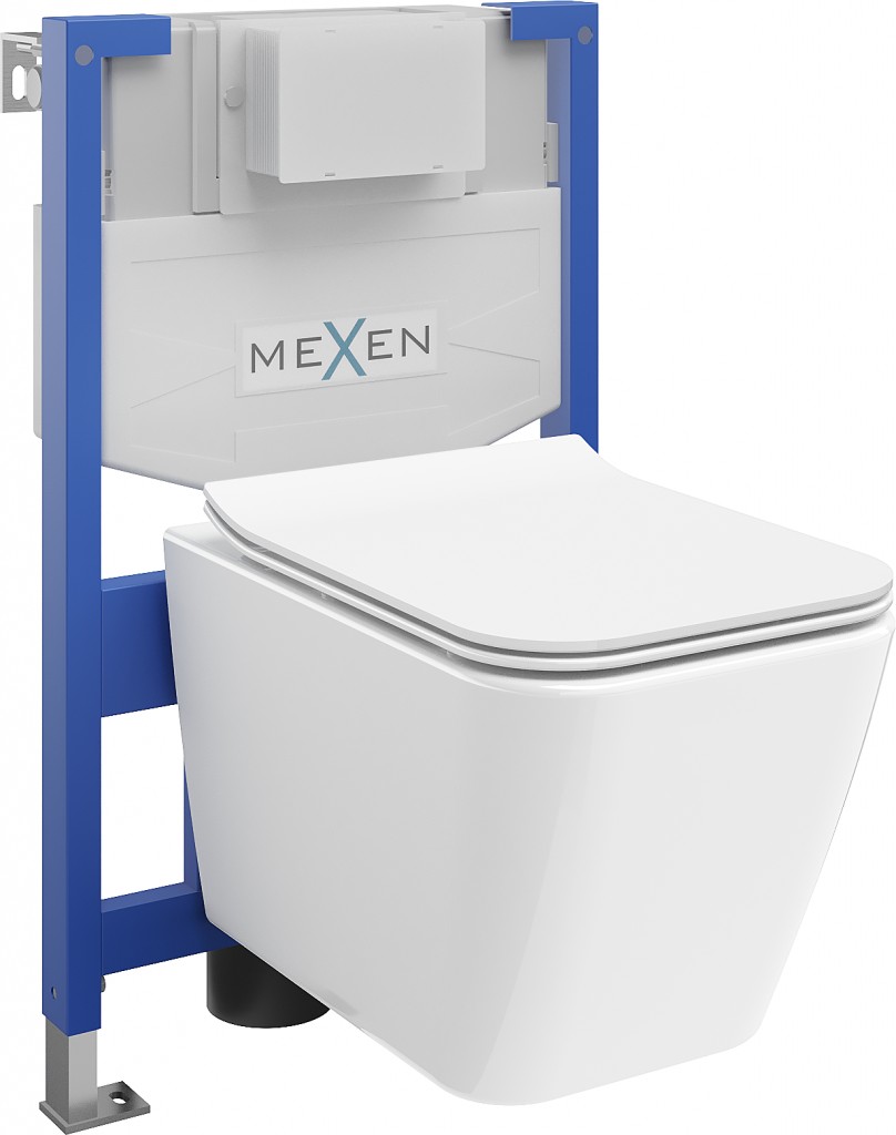 MEXEN/S WC předstěnová instalační sada Fenix XS-F s mísou WC Cube sedátko softclose,  bílá 68030924000